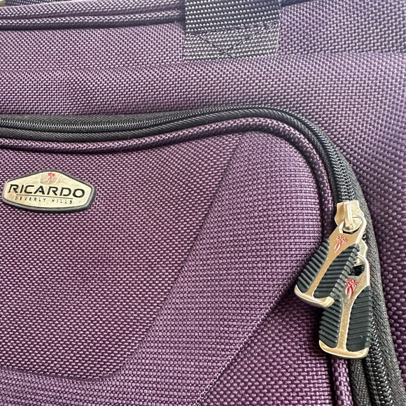Ricardo Beverly Hills Travel/Office Bag Purple Handle/ Shoulder Strap-Never Used - Picture 4 of 16